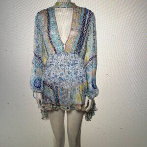 Hemant & Nandita Floral Print Mini Dress, Sz L